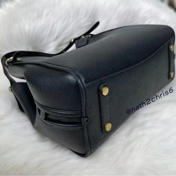 Coach Bella Medium Pebble Leather Shoulder Bag - Black NWT - Picture 7 of 16